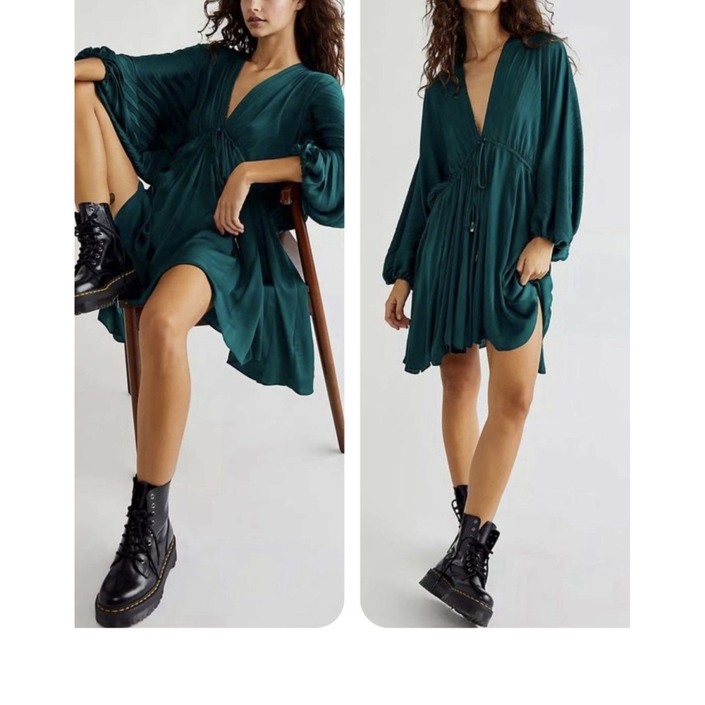 Free People Arzel Mini Dress in Palm Leaf Sz Medium